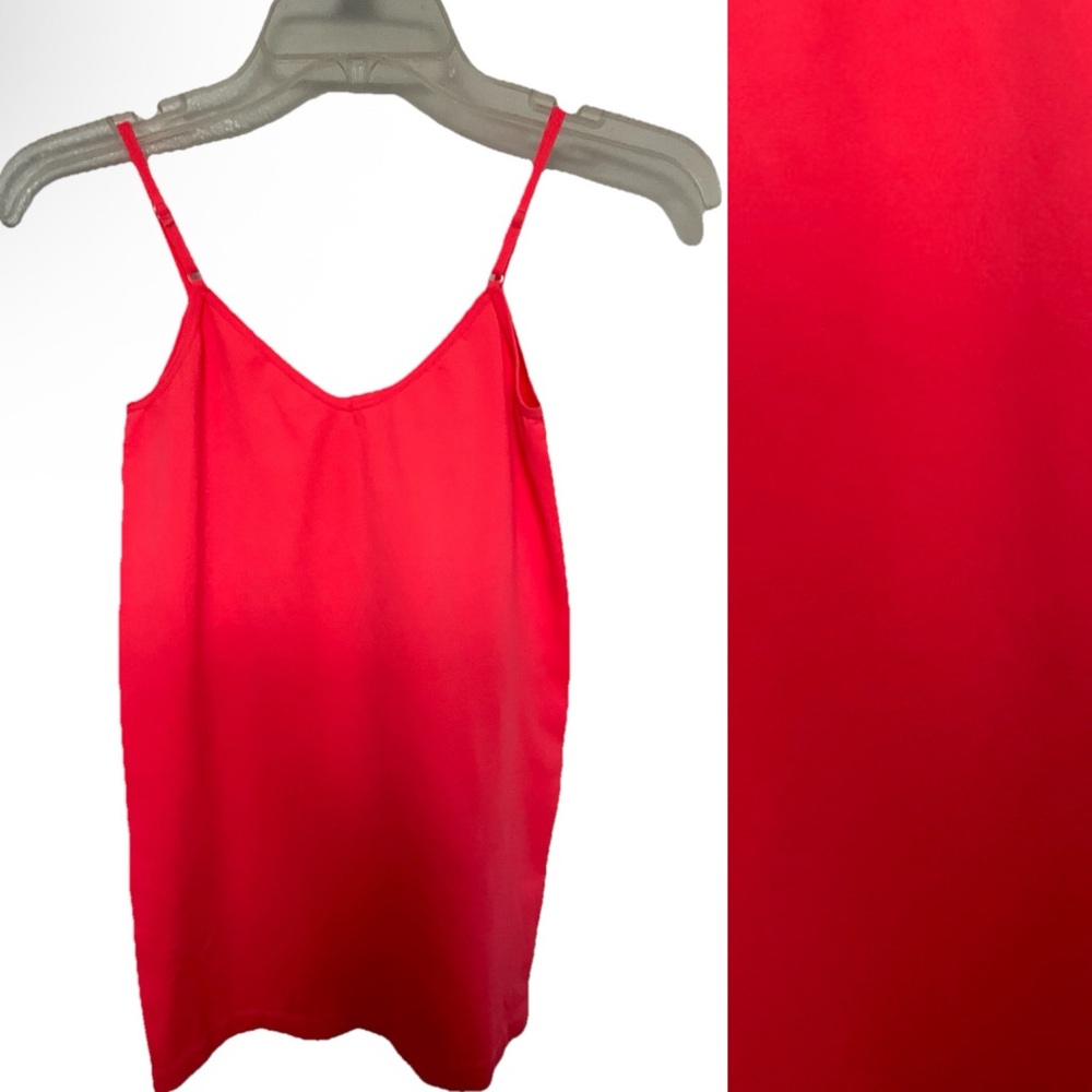 NEON Dayglo Fluorescent ORANGE Stretch TANK TOP Size Small